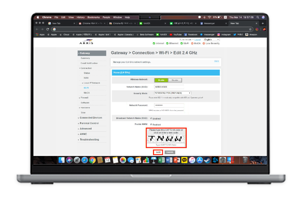 Arris Router Password Change